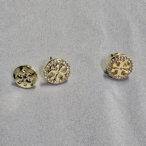 New Tory Burch logo stud earrings Gold - Picture 2 of 7